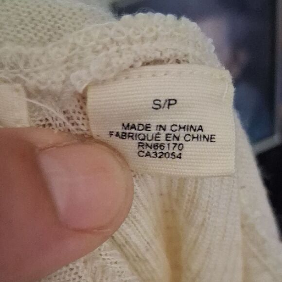 Anthropologie Sleeping On Snow Cream Women's Cowlneck Light Sweater Top S/P - Picture 9 of 13